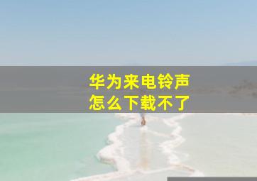 华为来电铃声怎么下载不了