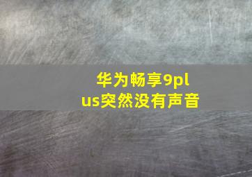 华为畅享9plus突然没有声音