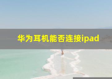 华为耳机能否连接ipad