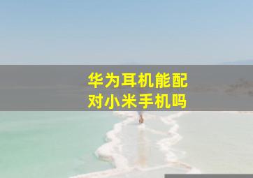 华为耳机能配对小米手机吗