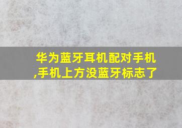 华为蓝牙耳机配对手机,手机上方没蓝牙标志了