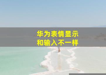 华为表情显示和输入不一样