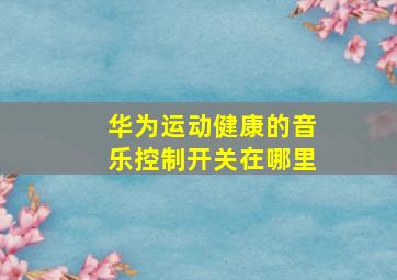 华为运动健康的音乐控制开关在哪里