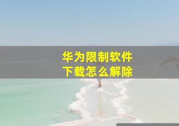 华为限制软件下载怎么解除