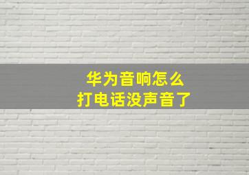 华为音响怎么打电话没声音了