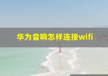 华为音响怎样连接wifi