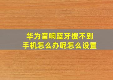 华为音响蓝牙搜不到手机怎么办呢怎么设置