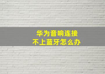 华为音响连接不上蓝牙怎么办