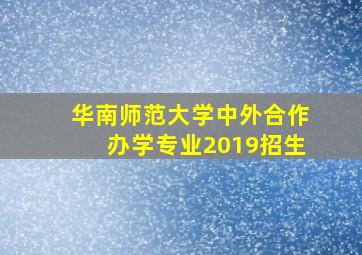 华南师范大学中外合作办学专业2019招生