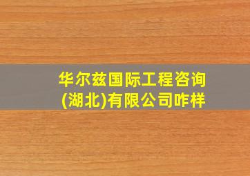 华尔兹国际工程咨询(湖北)有限公司咋样