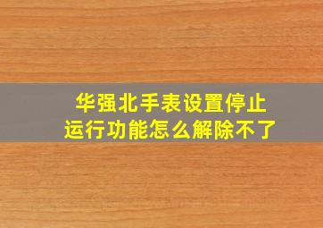 华强北手表设置停止运行功能怎么解除不了