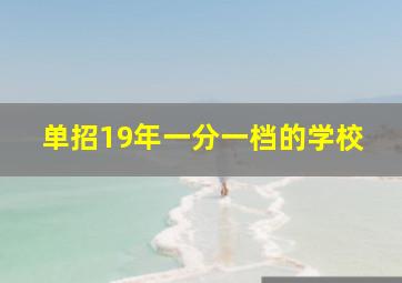 单招19年一分一档的学校