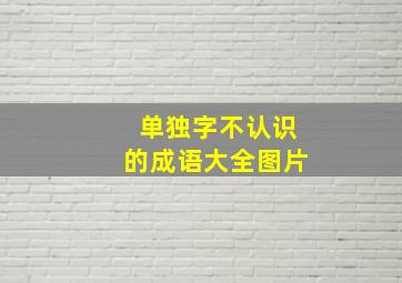 单独字不认识的成语大全图片