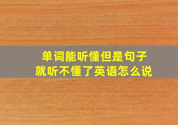 单词能听懂但是句子就听不懂了英语怎么说