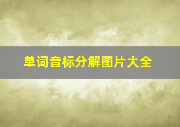 单词音标分解图片大全