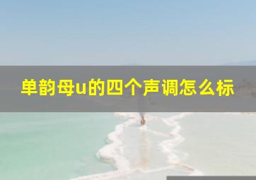 单韵母u的四个声调怎么标