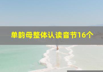 单韵母整体认读音节16个