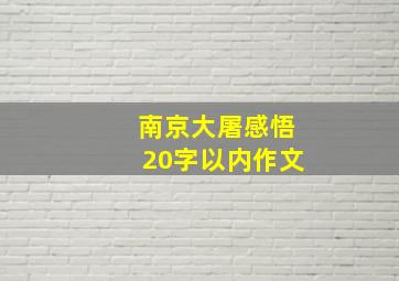 南京大屠感悟20字以内作文