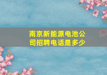 南京新能源电池公司招聘电话是多少