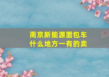 南京新能源面包车什么地方一有的卖