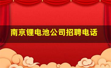 南京锂电池公司招聘电话