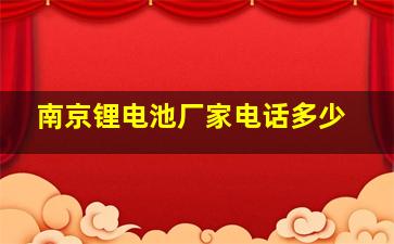 南京锂电池厂家电话多少