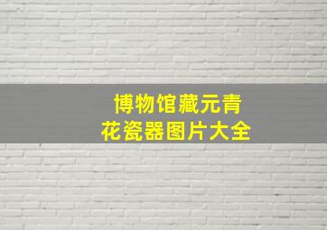 博物馆藏元青花瓷器图片大全