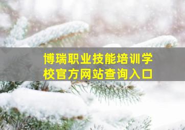 博瑞职业技能培训学校官方网站查询入口