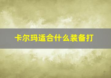 卡尔玛适合什么装备打