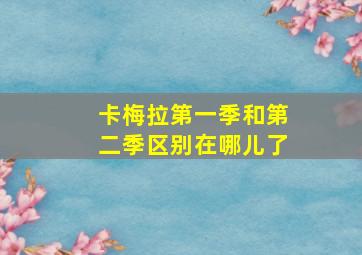 卡梅拉第一季和第二季区别在哪儿了