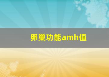 卵巢功能amh值