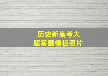 历史新高考大题答题模板图片