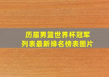 历届男篮世界杯冠军列表最新排名榜表图片