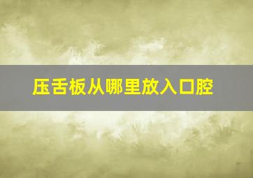 压舌板从哪里放入口腔