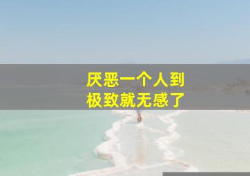 厌恶一个人到极致就无感了