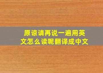 原谅请再说一遍用英文怎么读呢翻译成中文