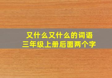 又什么又什么的词语三年级上册后面两个字