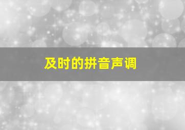 及时的拼音声调