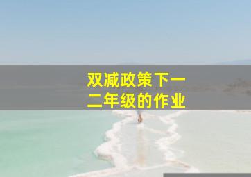 双减政策下一二年级的作业