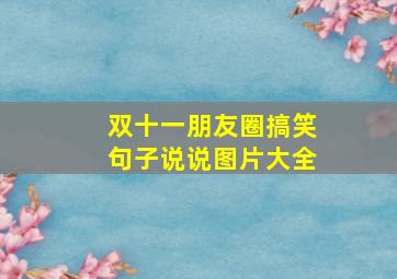 双十一朋友圈搞笑句子说说图片大全