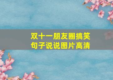 双十一朋友圈搞笑句子说说图片高清