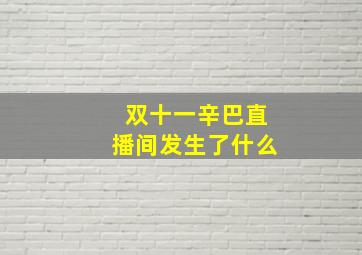 双十一辛巴直播间发生了什么