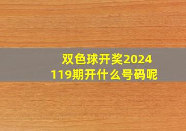 双色球开奖2024119期开什么号码呢