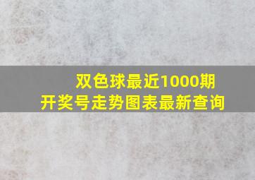 双色球最近1000期开奖号走势图表最新查询