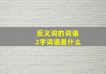 反义词的词语2字词语是什么