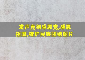 发声亮剑感恩党,感恩祖国,维护民族团结图片