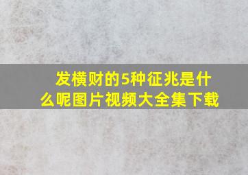 发横财的5种征兆是什么呢图片视频大全集下载