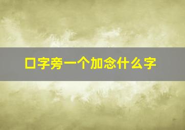 口字旁一个加念什么字