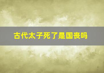 古代太子死了是国丧吗