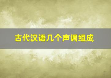 古代汉语几个声调组成